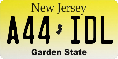 NJ license plate A44IDL