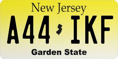 NJ license plate A44IKF