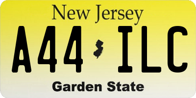 NJ license plate A44ILC