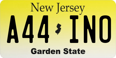 NJ license plate A44INO