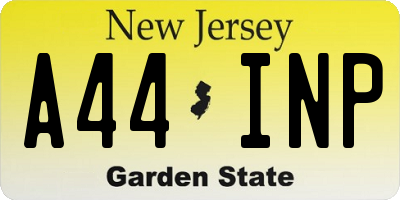 NJ license plate A44INP