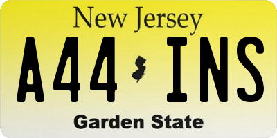 NJ license plate A44INS