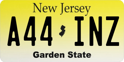 NJ license plate A44INZ