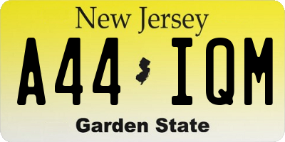 NJ license plate A44IQM