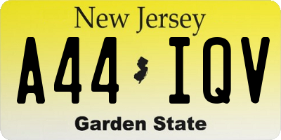 NJ license plate A44IQV
