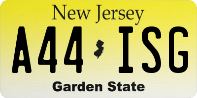 NJ license plate A44ISG