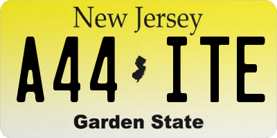 NJ license plate A44ITE