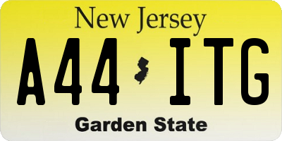 NJ license plate A44ITG
