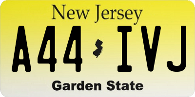 NJ license plate A44IVJ