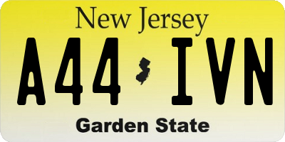 NJ license plate A44IVN