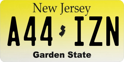 NJ license plate A44IZN