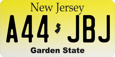 NJ license plate A44JBJ