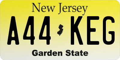 NJ license plate A44KEG