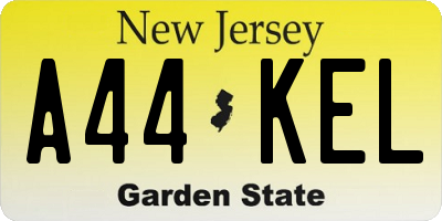 NJ license plate A44KEL