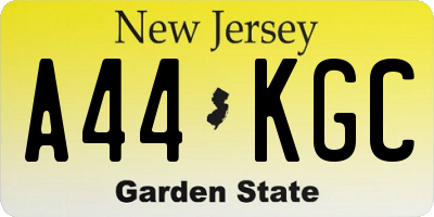NJ license plate A44KGC