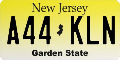 NJ license plate A44KLN