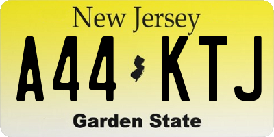 NJ license plate A44KTJ