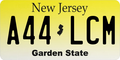 NJ license plate A44LCM