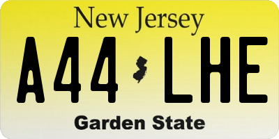 NJ license plate A44LHE