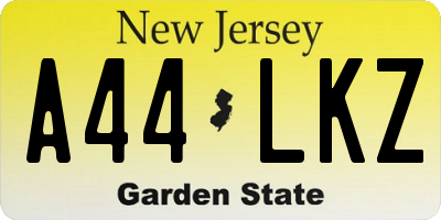 NJ license plate A44LKZ