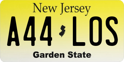 NJ license plate A44LOS