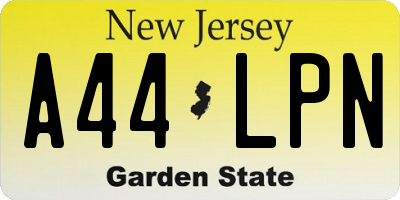 NJ license plate A44LPN