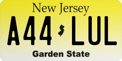 NJ license plate A44LUL