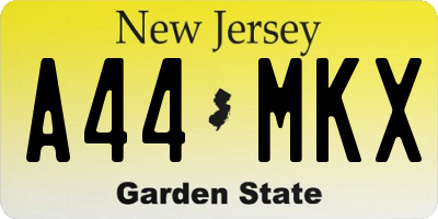 NJ license plate A44MKX