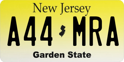 NJ license plate A44MRA