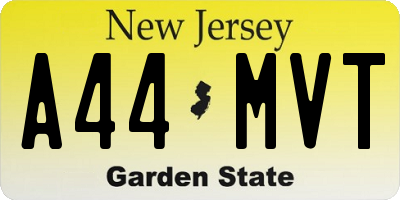 NJ license plate A44MVT