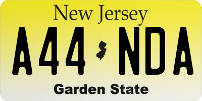 NJ license plate A44NDA