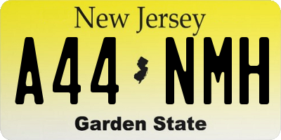 NJ license plate A44NMH