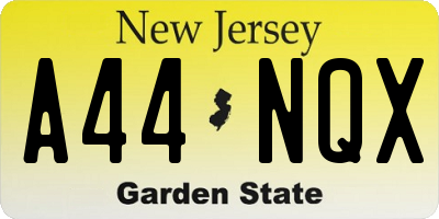 NJ license plate A44NQX