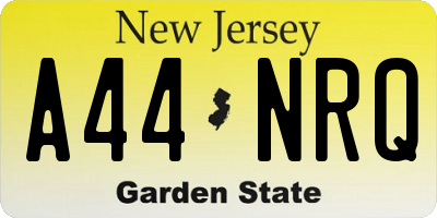 NJ license plate A44NRQ