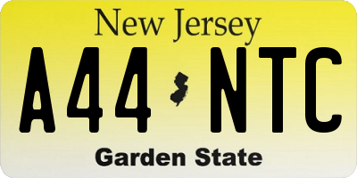 NJ license plate A44NTC