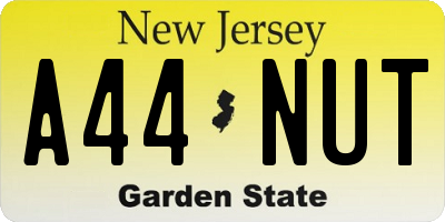 NJ license plate A44NUT