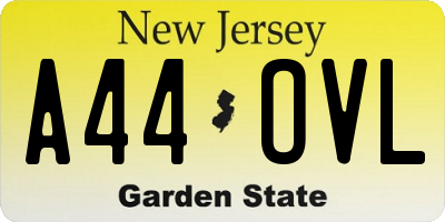 NJ license plate A44OVL