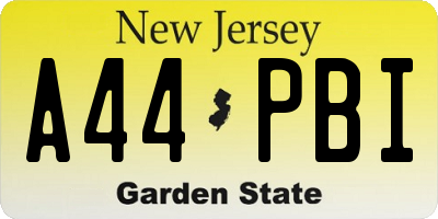 NJ license plate A44PBI