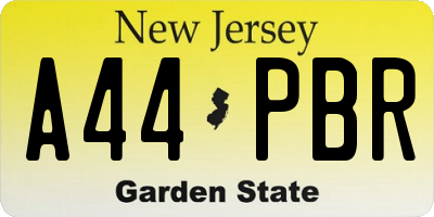 NJ license plate A44PBR