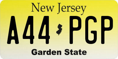 NJ license plate A44PGP