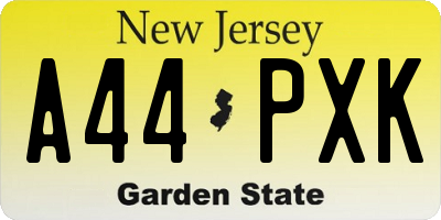 NJ license plate A44PXK