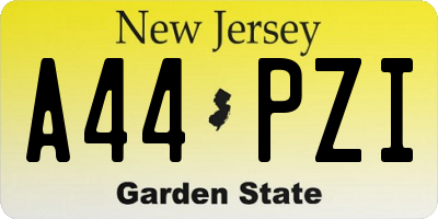 NJ license plate A44PZI
