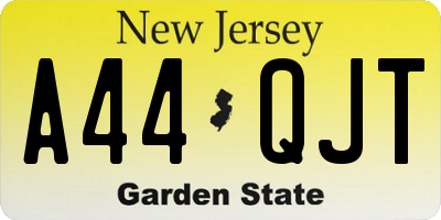 NJ license plate A44QJT
