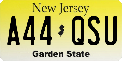 NJ license plate A44QSU
