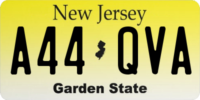 NJ license plate A44QVA