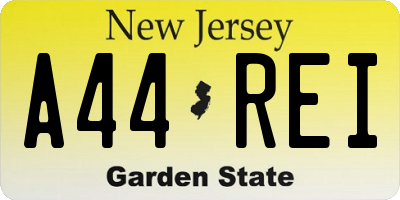 NJ license plate A44REI