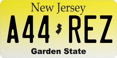 NJ license plate A44REZ