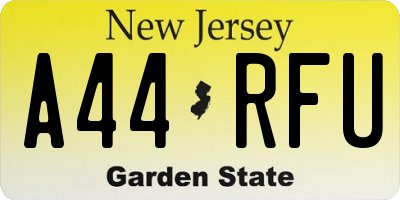 NJ license plate A44RFU