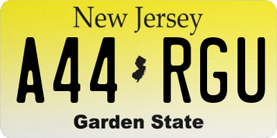 NJ license plate A44RGU