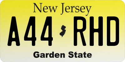 NJ license plate A44RHD